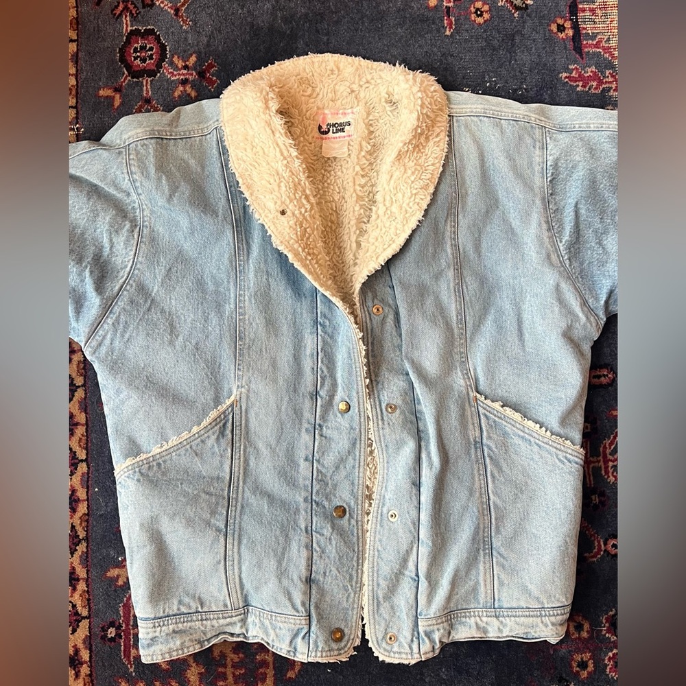 Vintage 1980s Chorus Line Sherpa-Lined Denim Jacket